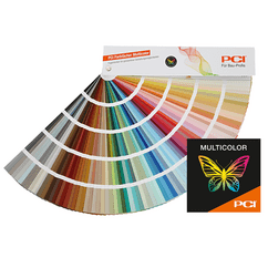 PCI Multicolor vzorník – se stovkami barev, pro snadný výběr nejvhodnějšího odstínu spárovací hmoty nebo silikonového tmelu vždy po ruce, přímo na stavbě.
